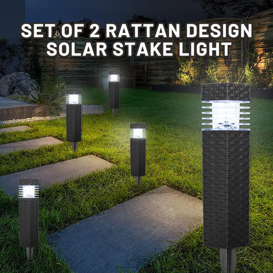 SM23427 Rattan-Style Solar Garden Stake Light