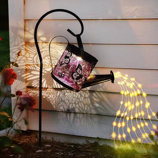 SM25460 Hollow-out Watering Can Solar Stake Light