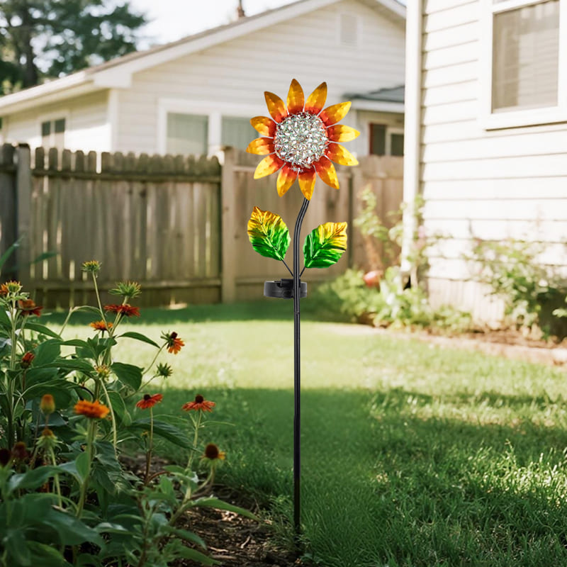 SM25358 Metal Sunflower Solar Stake Lights