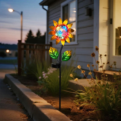 SM25358 Metal Sunflower Solar Stake Lights