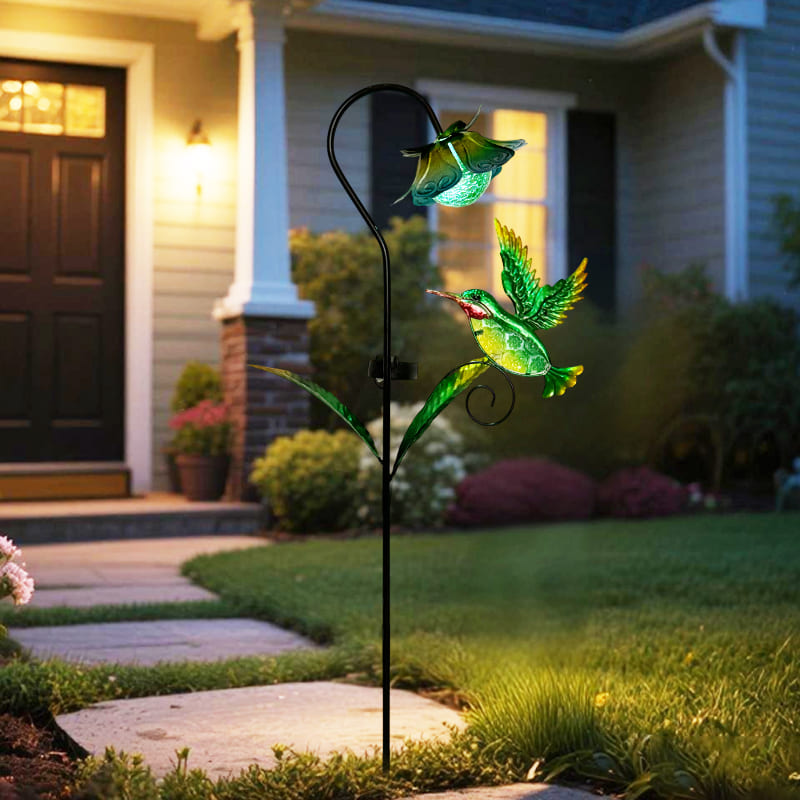 SM25368 Metal Hummingbird Solar Garden Stake Lights