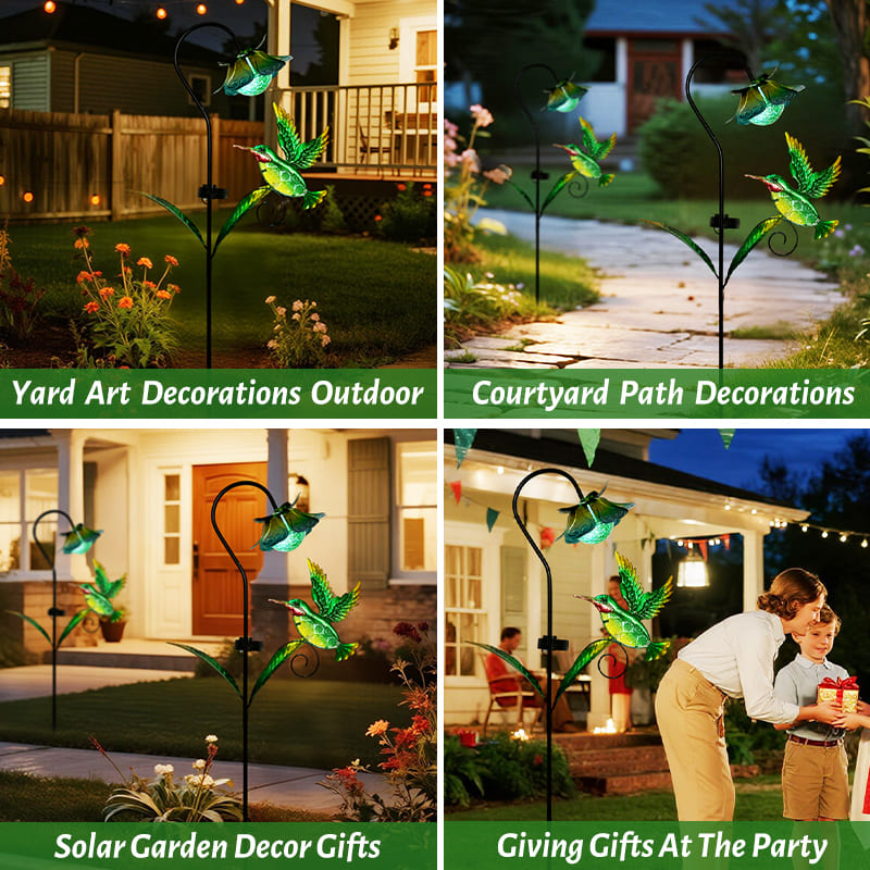SM25368 Metal Hummingbird Solar Garden Stake Lights