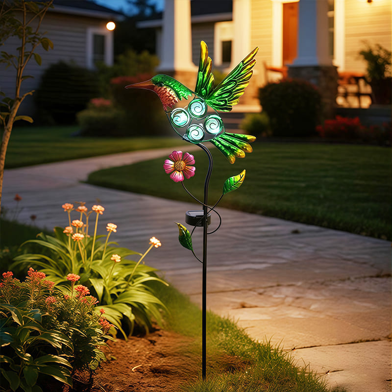 SM25370 Metal Hummingbird Solar Garden Stake Lights