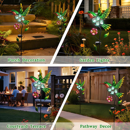 SM25370 Metal Hummingbird Solar Garden Stake Lights
