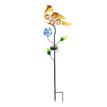 SM25372 Metal Yellow Bird Solar Garden Stake Lights