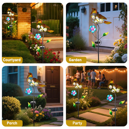 SM25372 Metal Yellow Bird Solar Garden Stake Lights